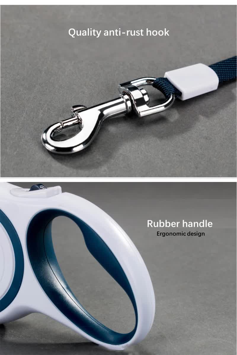 Gray 5M Pet Leash Retractable - Tangle-Free, Extendable Pet Leash for Walking