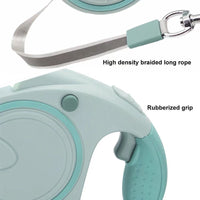 Pink 3M Retractable Dog Leash - Built-in LED Light (No Batteries) and Bag Holder