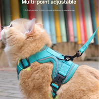 Grey Reflective Mesh Dog Harness and Leash Set - Adjustable No-Pull Vest - L