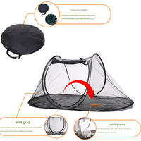 Black Portable Pop-Up Pet Tent - Lightweight Foldable Outdoor Enclosure for Dogs & Cats, Breathable Mesh Travel Kennel