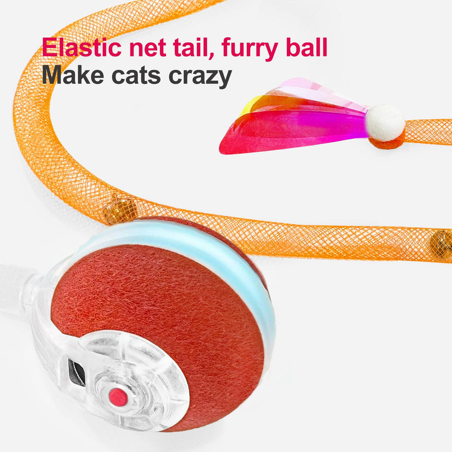 Blue Interactive Smart Electric Cat Toy Ball - Automatic Irregular Rolling Teaser for Independent Play